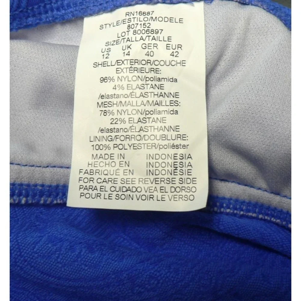 Swim Solutions Women's Printed Twist Front Tankini Top in Blue Iris Size 12 - Picture 8 of 9